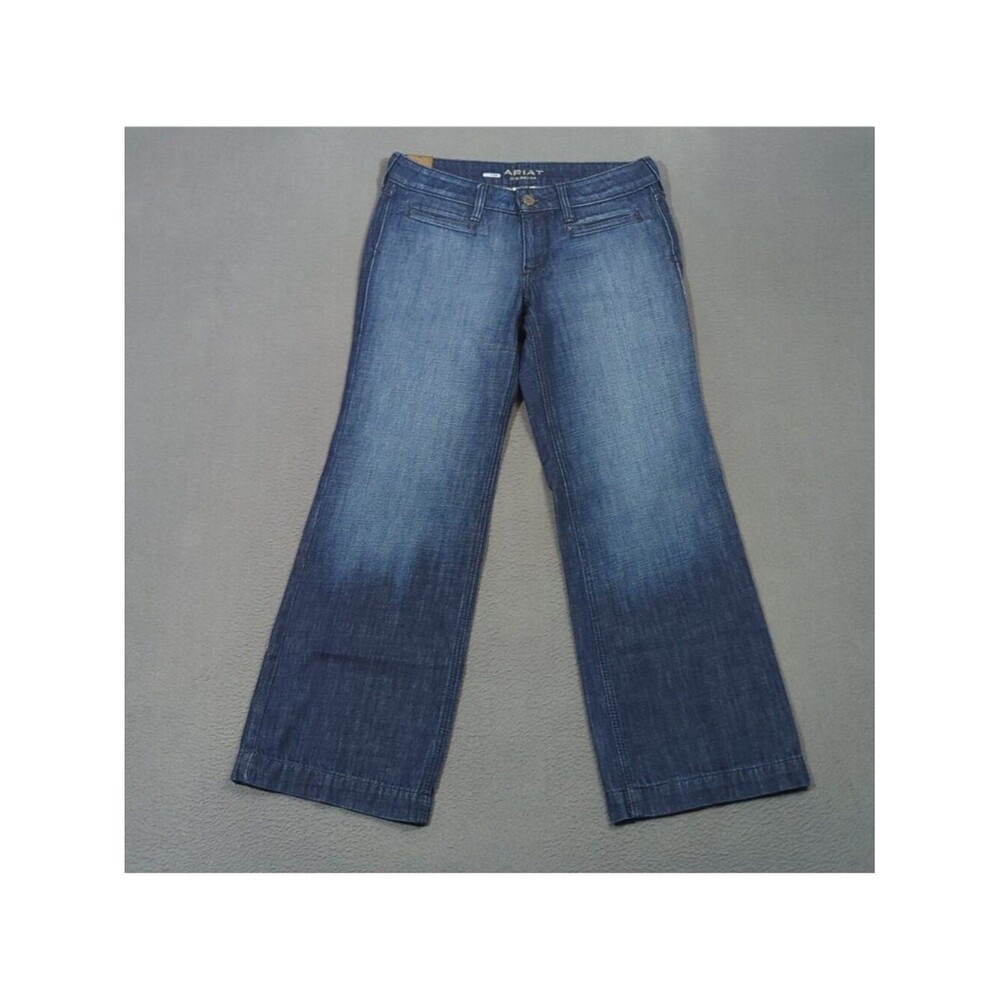 Ariat Jeans Women's 28S Blue Mid Rise Wide Leg Trouser Western Cowgirl Rodeo